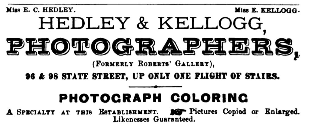 Ad in the 1873 Rochester, NY city directory for Hedley and Kellog