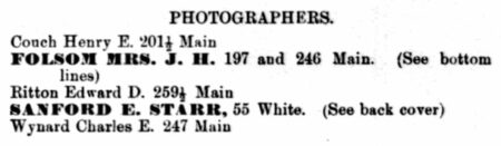 1888 Danbury city directory with 2 locations for Mrs Folsom
