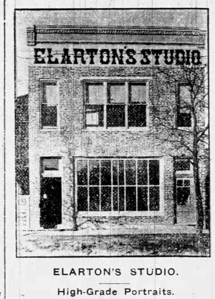 DRAWING OF Elarton studio building from 1911. The Hamilton County Register, July 07, 1911