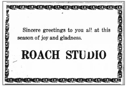 Sincere Greetings from the Roach Studio, Huntington Press, December 25, 1921