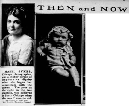 Mabel Sykes and her baby photo, Chicago Tribune, December 30, 1923