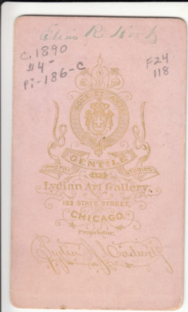 Back of CDV by Lydia Cadwell (date unknown; Courtesy McIntyre-Culy collection) 