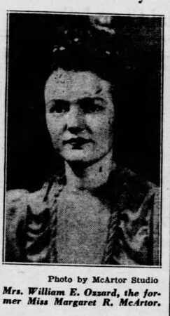 Photo of Miss Margaret McArtor, accompanying her wedding announcement. The Courier News, April 08 1940.