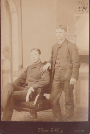 Photo of 2 men, by Miss Libby (McIntyre/Culy Private Collection)